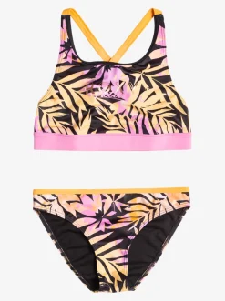 Roxy Swim*Active Joy - Crop Bikiniset Voor Meisjes 6-16 Anthracite Zebra Jungle Girl