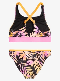 Roxy Swim*Active Joy - Crop Bikiniset Voor Meisjes 6-16 Anthracite Zebra Jungle Girl