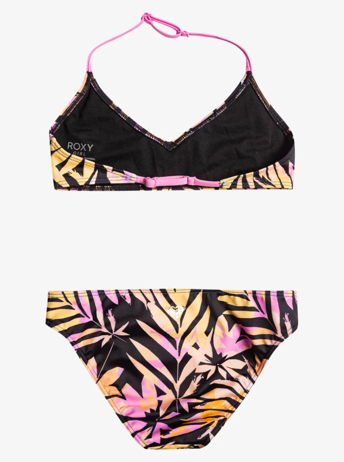 Roxy Swim*Active Joy - Triangel Bikiniset Voor Meisjes 6-16 Anthracite Zebra Jungle Girl