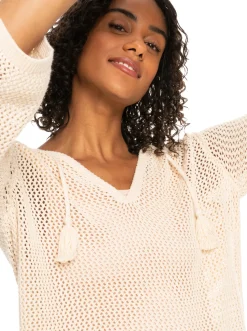 Roxy Truien & Cardigans*After Beach Break - Poncho Met Capuchon Voor Dames Tapioca