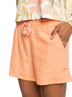 Roxy Shorts*Another Kiss - Linnen Short Voor Dames Papaya Punch