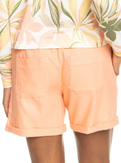 Roxy Shorts*Another Kiss - Linnen Short Voor Dames Papaya Punch
