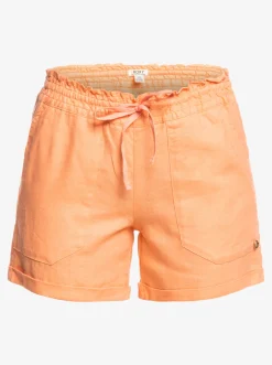 Roxy Shorts*Another Kiss - Linnen Short Voor Dames Papaya Punch