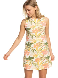 Roxy Jurken*At The Sandbar - Jurk Met Hoge Halslijn Voor Dames Snow White Subtly Salty Multic