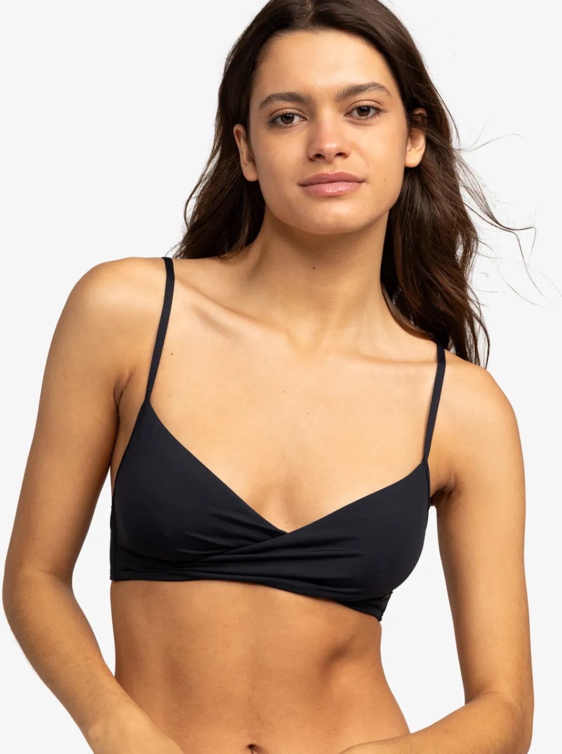 Roxy Bikini Tops*Beach Classics - Gekruiste Bralette Bikinitop Voor Dames Anthracite