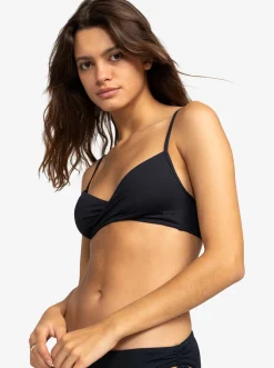 Roxy Bikini Tops*Beach Classics - Gekruiste Bralette Bikinitop Voor Dames Anthracite