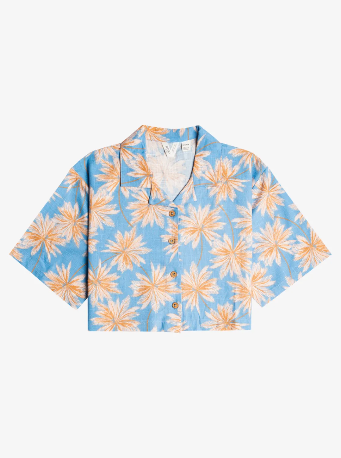 Roxy T-Shirts & Blouses*Beautiful Drama - Korter Boxy Overhemd Voor Meisjes 4-16 Azure Blue Palm Island Rg