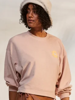 Roxy Sweatshirts & Hoodies*Better Not Wait - Sweater Van Badstof Voor Dames Peach Whip