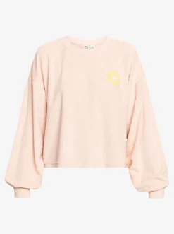 Roxy Sweatshirts & Hoodies*Better Not Wait - Sweater Van Badstof Voor Dames Peach Whip