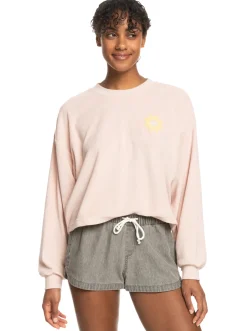 Roxy Sweatshirts & Hoodies*Better Not Wait - Sweater Van Badstof Voor Dames Peach Whip