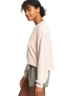 Roxy Sweatshirts & Hoodies*Better Not Wait - Sweater Van Badstof Voor Dames Peach Whip