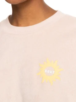 Roxy Sweatshirts & Hoodies*Better Not Wait - Sweater Van Badstof Voor Dames Peach Whip