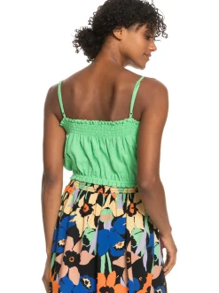 Roxy T-Shirts & Tops*Bikini Vibes - Korte Strappy Top Voor Dames Absinthe Green