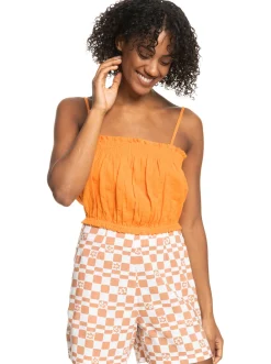 Roxy T-Shirts & Tops*Bikini Vibes - Korte Strappy Top Voor Dames Mock Orange