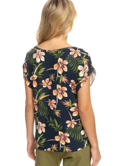 Roxy T-Shirts & Tops*Clear The Way - T-Shirt Voor Dames Mood Indigo Tropical Depht