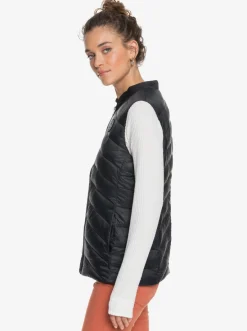 Roxy Jasjes & Jassen*Coast Road - Waterbestendige Lichte Opvouwbare Gevoerde Top Voor Dames Anthracite