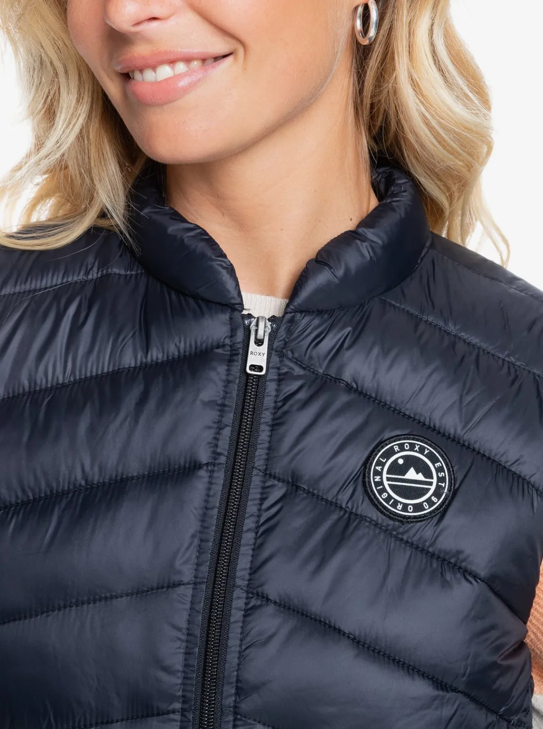 Roxy Jasjes & Jassen*Coast Road - Waterbestendige Lichte Opvouwbare Gevoerde Top Voor Dames Anthracite