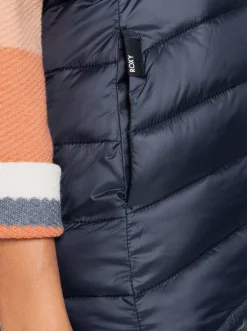Roxy Jasjes & Jassen*Coast Road - Waterbestendige Lichte Opvouwbare Gevoerde Top Voor Dames Anthracite