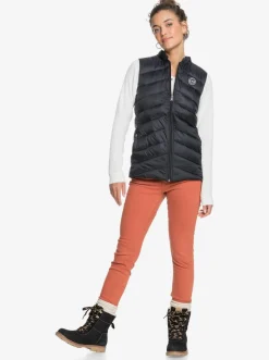 Roxy Jasjes & Jassen*Coast Road - Waterbestendige Lichte Opvouwbare Gevoerde Top Voor Dames Anthracite