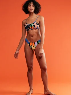 Roxy Bikini Bottoms*Color Jam - Cheeky Bikinibroekje Voor Dames Anthracite Flower Jammin