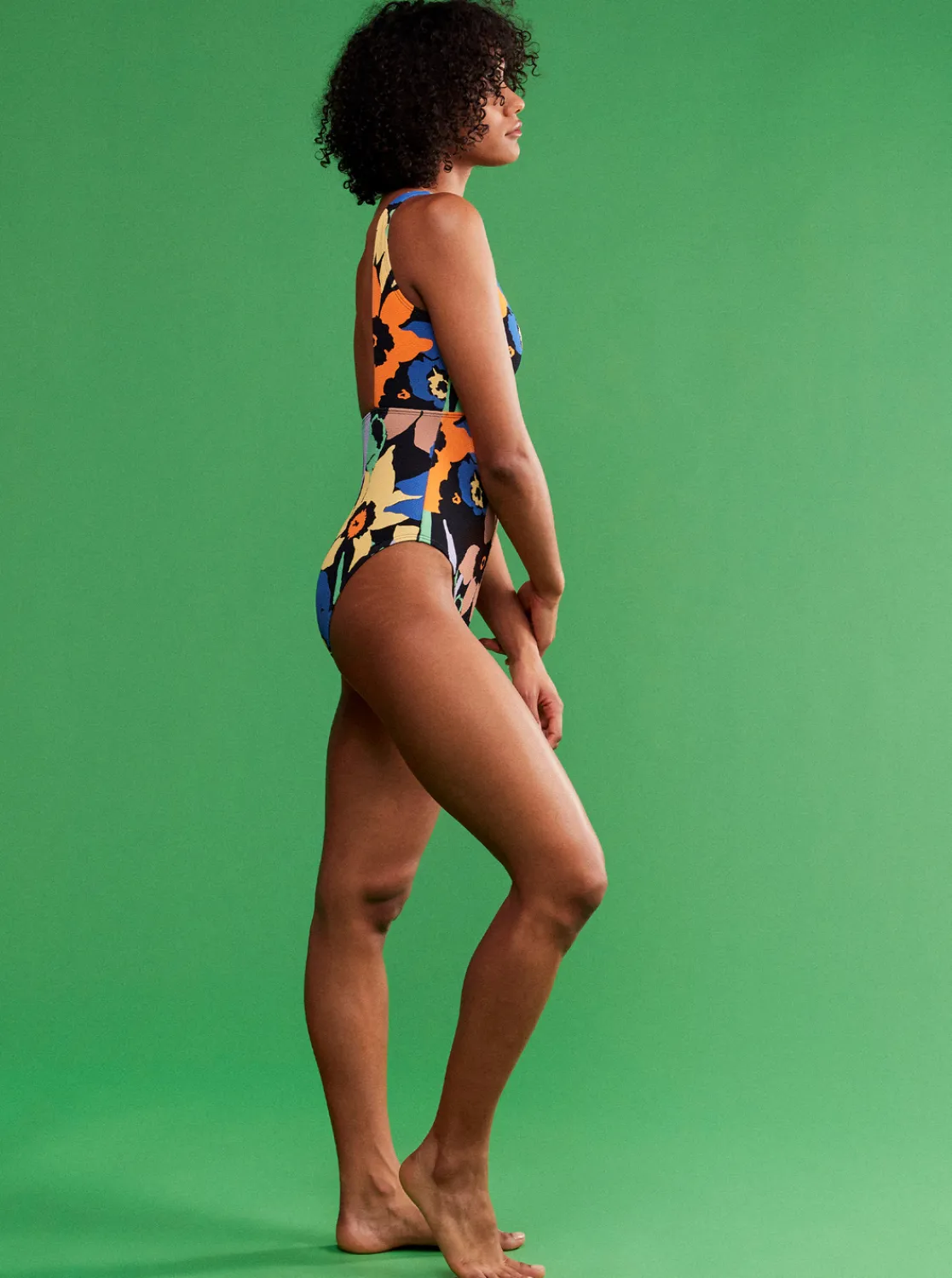 Roxy Monokini'S*Color Jam - Eendelig Badpak Voor Dames Anthracite Flower Jammin