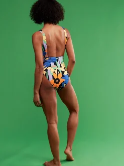 Roxy Monokini'S*Color Jam - Eendelig Badpak Voor Dames Anthracite Flower Jammin