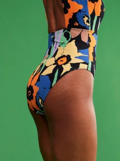 Roxy Monokini'S*Color Jam - Eendelig Badpak Voor Dames Anthracite Flower Jammin