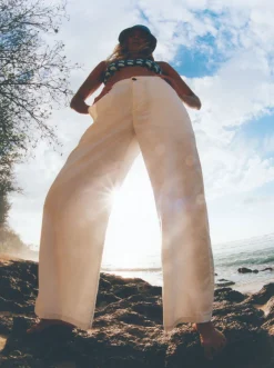 Roxy Broeken & Jeans*Comfy - Palazzobroek Voor Dames Blanc De Blanc