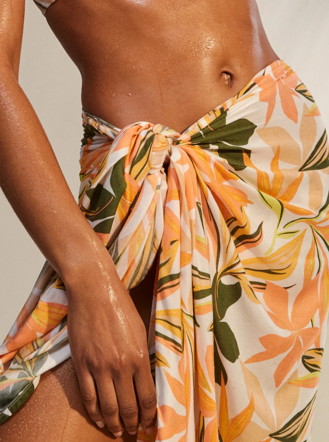 Roxy Badkleding*Cool And Lovely - Sarong Voor Dames Bright White Subtly Salty Mult