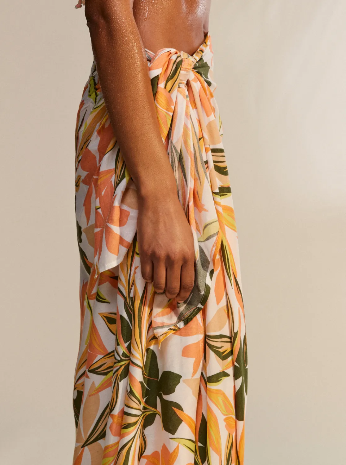 Roxy Badkleding*Cool And Lovely - Sarong Voor Dames Bright White Subtly Salty Mult