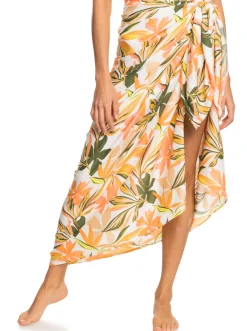 Roxy Badkleding*Cool And Lovely - Sarong Voor Dames Bright White Subtly Salty Mult