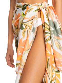 Roxy Badkleding*Cool And Lovely - Sarong Voor Dames Bright White Subtly Salty Mult