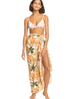 Roxy Badkleding*Cool And Lovely - Sarong Voor Dames Bright White Subtly Salty Mult