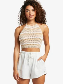 Roxy Truien & Cardigans*Daydreamer - Korte Gebreide Haltertop Voor Dames Tapioca Every Day Stripe