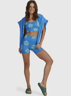 Roxy Shorts*Digi High Active - Wielrennersbroek Voor Dames Digi High Floral Y2K Lime