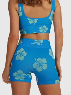 Roxy Shorts*Digi High Active - Wielrennersbroek Voor Dames Digi High Floral Y2K Lime