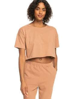 Roxy T-Shirts & Tops*Essential - Sport T-Shirt Voor Dames Mocha Mousse