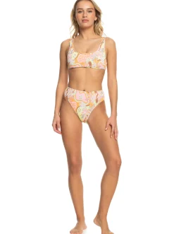 Roxy Bikini Bottoms*Floraldelic - High Leg Bikini Bottoms For Women Mock Orange Roxy Delic