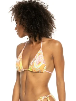 Roxy Bikini Tops*Floraldelic - Tiki Tri Bikini Top For Women Mock Orange Roxy Delic