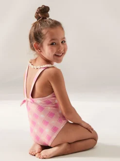 Roxy Swim*Flower Plaid - Eendelig Badpak Voor Meisjes 2-7 Cyclamen Playful Plaid