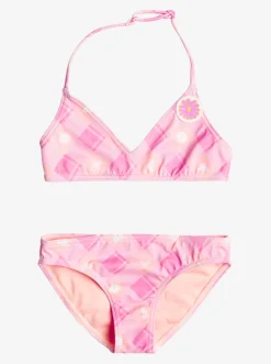 Roxy Swim*Flower Plaid - Triangel Bikiniset Voor Meisjes 2-7 Cyclamen Playful Plaid