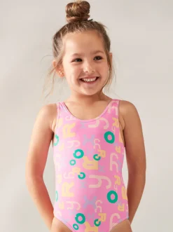 Roxy Swim*Funny Bambino - Eendelig Badpak Voor Meisjes 2-7 Cyclamen Lettrage