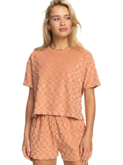Roxy T-Shirts & Tops*Getaway Time - T-Shirt Van Badstof Voor Dames Cork
