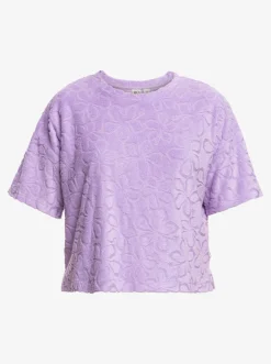 Roxy T-Shirts & Tops*Getaway Time - T-Shirt Van Badstof Voor Dames Purple Rose
