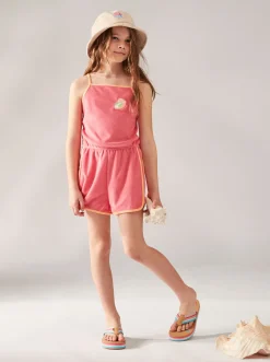 Roxy Jurken*Glitter In The Air - Strappy Playsuit Voor Meisjes 4-16 Sun Kissed Coral