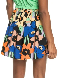 Roxy Rokken*Golden Poppy - Mini Zwierige Rok Voor Dames Anthracite Flower Jammin