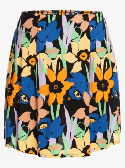 Roxy Rokken*Golden Poppy - Mini Zwierige Rok Voor Dames Anthracite Flower Jammin