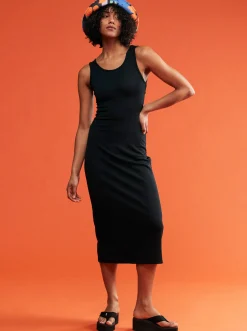 Roxy Jurken*Good Keepsake - Halflange Jurk Met Bandjes Voor Dames Anthracite