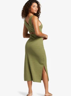 Roxy Jurken*Good Keepsake - Halflange Jurk Met Bandjes Voor Dames Loden Green