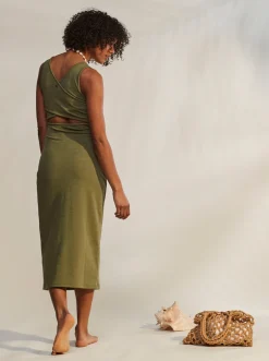 Roxy Jurken*Good Keepsake - Halflange Jurk Met Bandjes Voor Dames Loden Green